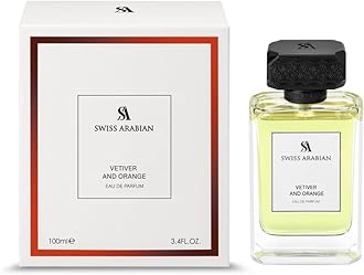 Swiss Arabian Vetiver and Orange for Men Woody Spicy Fragrance with Orange, Pepper, and Vetiver - 3.4 oz