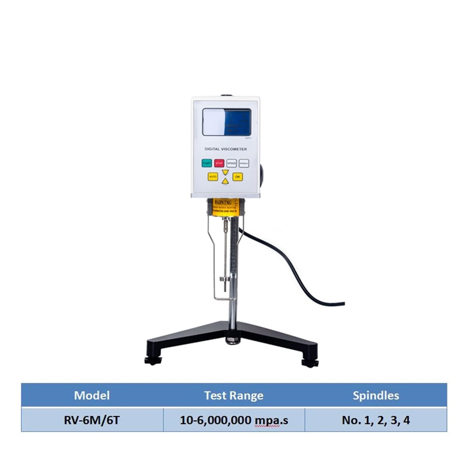 Viskositätsmessgerät, Nr. 0/1/2/3/4/21/27/28/29 Spindeln 1-2.000.000 MPA.S Laborviskosimeter mit 25 Drehzahlgeschwindigkeiten LVDV-2ST Viskosimeter,Rotationsviskosimeter(RV-6M (NDJ-9S))