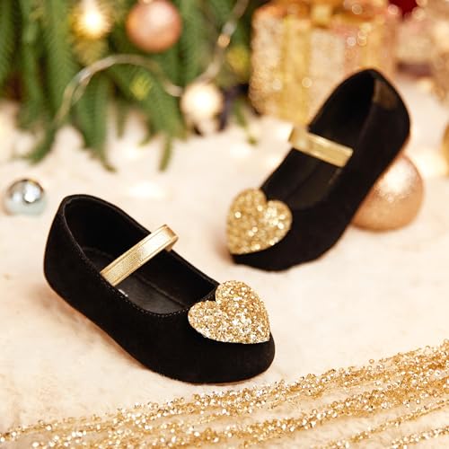 Image of Felix & Flora Toddler Flower Girl Dress Shoes - Baby Girl Ballet Mary Jane Flats for Party School Wedding