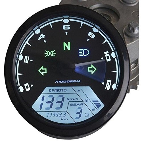 MPH/KMH 124MPH/ 199kmh 12000 rpm LCD Digital Speedometer Tachometer Odometer for 4 stroke 1/2/4 Cylinders Motorcycle