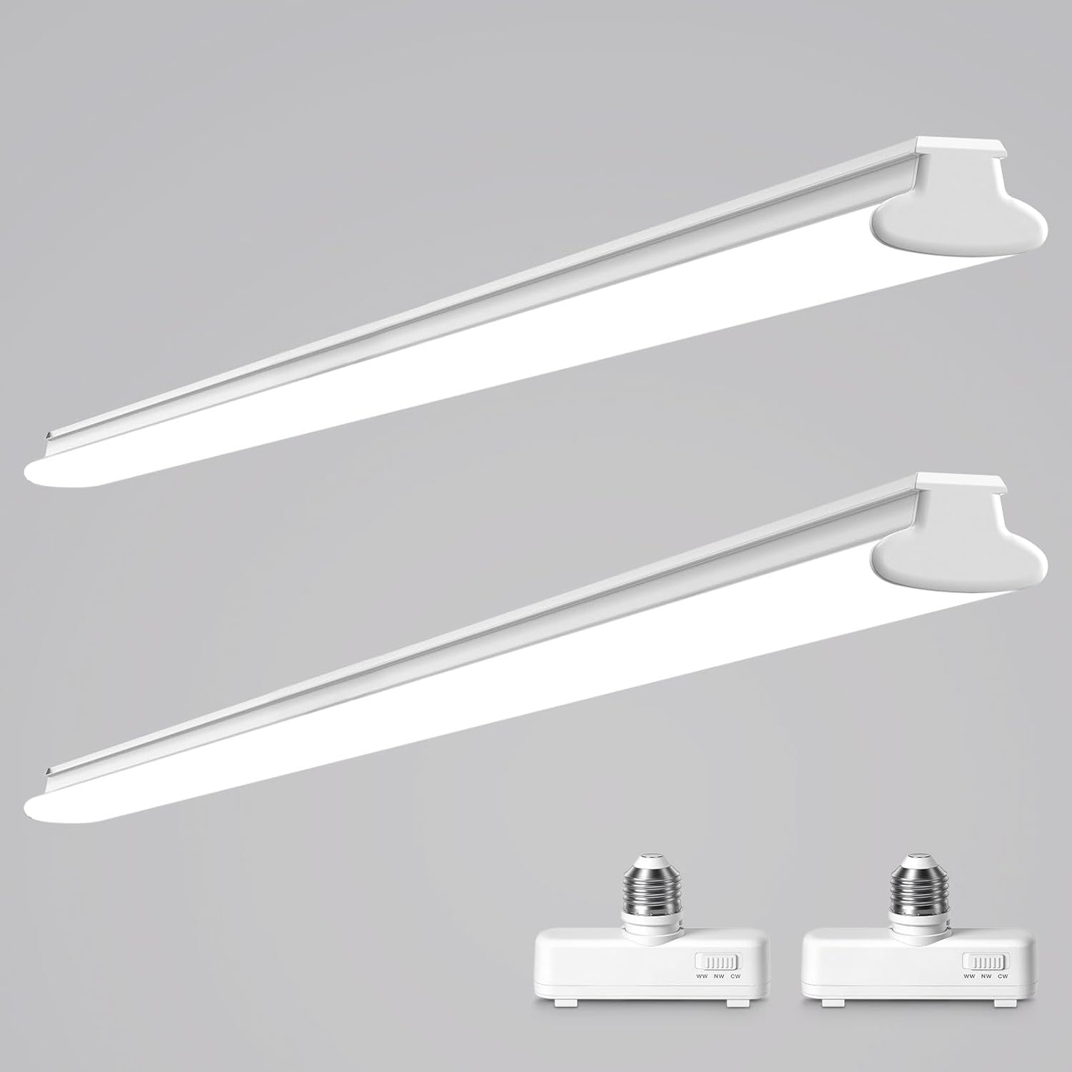 ALUSSO LED Garage Lights, 36W 4200LM 3CCT Adjustable Shop Light with E26 Base, 120° Wide Angle 4FT Ceiling Light for Garage, Workshop, Basement, Attic