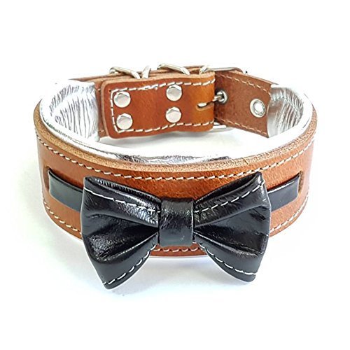 Bestia Bowtie'' Hundehalsband mit Lederfliege.Handgemacht. 100% Leder.