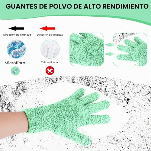 Miniatura 6 de Sibba 2 Piezas De Guantes De Limpieza De Microfibra Para El Auto, Limpieza De Polvo, Guantes Reutilizables De Vellón De Coral, Lavables, Guantes De Limpieza Para Plantas, Cocina, Casa, Persianas