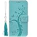 Funda de piel compatible con iPhone 12 Pro Max, estampado de mariposas,...