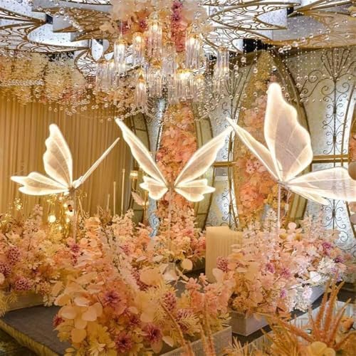 Romantic LED Butterfly Lights Set of 3 - Creative Hanging Decoration for Parties, Receptions, and Birthdays - Unique Butterfly Pendant Lamps for Home and Event Decor