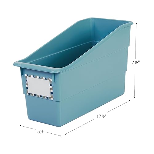 Miniatura 8 de Really Good Stuff Soporte duradero para libros y carpetas, paquete de 4, colección Cool & Calm Color, 5 x 12 x 7 pulgadas, organización de aula,