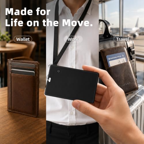 UQO Wallet Tracker Card, Works with Apple Find My or Google Find Hub | MFi certified. Works with Android. Qi charging. 85dB+ sound. Separation alerts. Wallet & passport fit. Great gift idea. - image 6