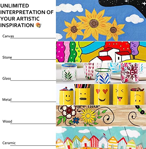 Paint Pens,Emooqi Paint Markers 20 Pack Oil-Based Painting Pen Set For Rocks Painting Wood Plastic Canvas Glass Mugs Diy Craft #TOP7