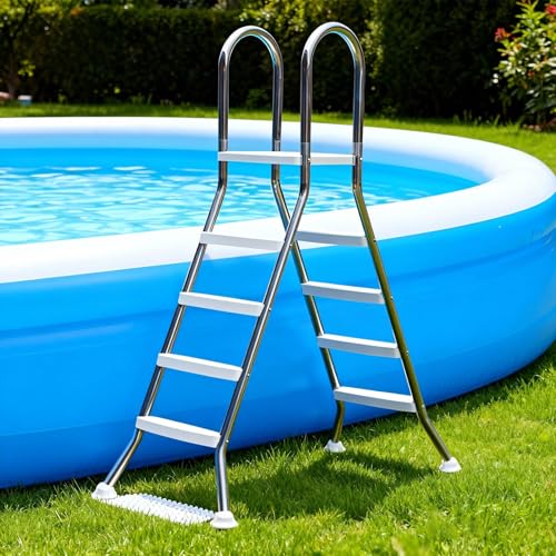Escalera para piscina elevada 4 pasos doble entrada