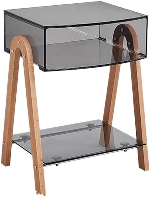 Transparent Coffee Table Nightstand Bedside Table for Bedroom Living Room Cafe