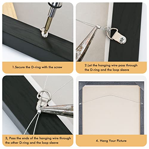 Picture Hanging Hardware With Wire - Robust 91Pcs Picture Hanging Kit, Wall Hooks For Hanging Pictures With Wire, Screw, D Ring, Loop Sleeves For Picture Frame, Mirror, Art(N8) #TOP3