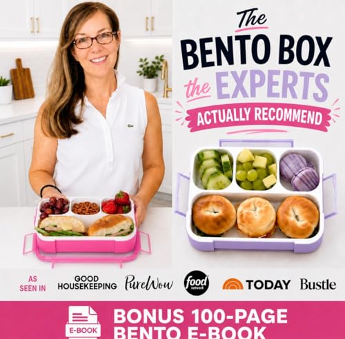 Image of kinsho Bento Box Lunch Boxes for Kids Adults with Utensils, Pink & Purple