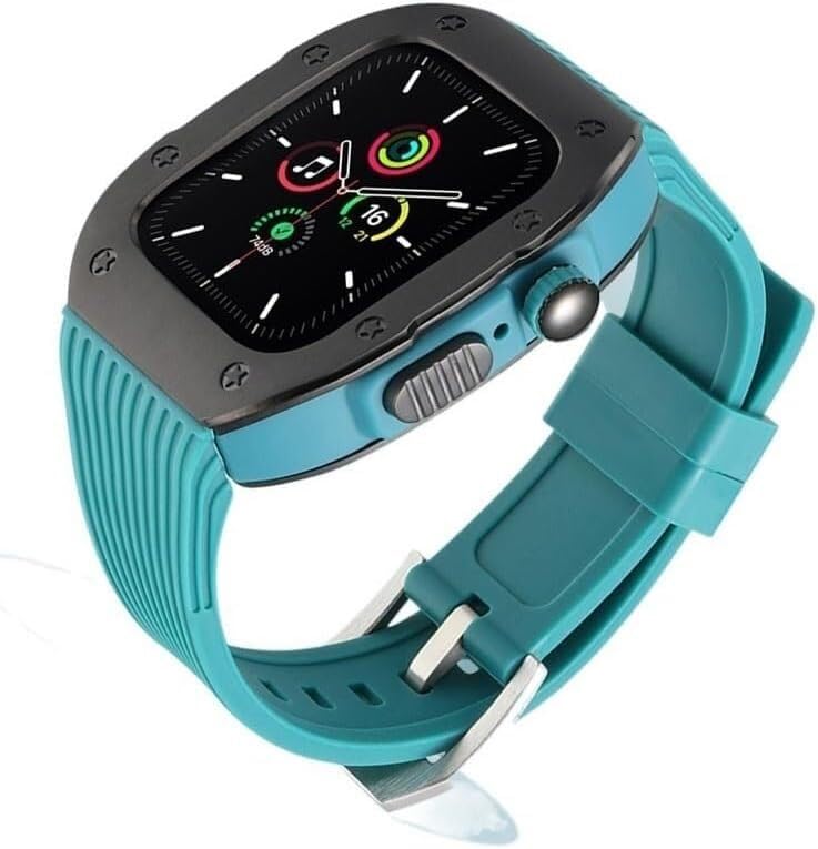 Bracelet acier inoxydable Apple Watch Ultra en métal noble et silicone premium