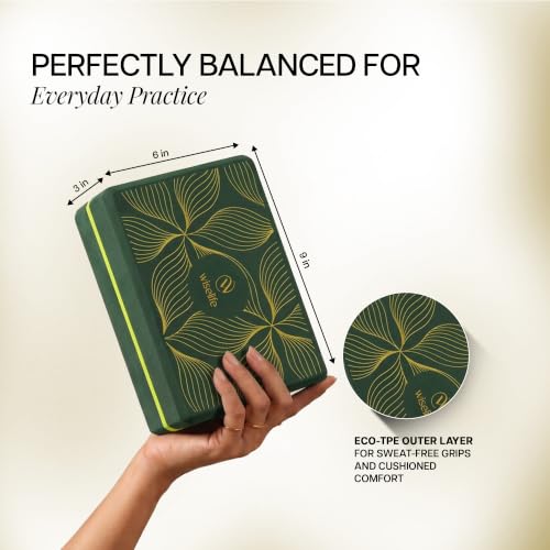 Image of WiseLife Printed Yoga Blocks | Yoga Brick (Pack of 2, Extra Large Size), High-Density EVA Foam Soft Surface for Balance, Support & Performance, Strength Training Exercise