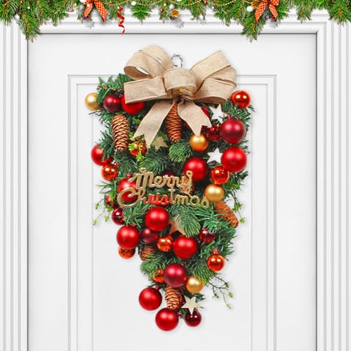 50cm XXL Türkranz Weihnachten, Weihnachtskranz Haustür Mit...