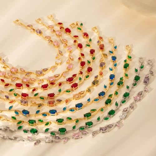 Image of Acnos Wholesale Fine Jewelry Gold Silver Plated Brass Bracelet Exquisite Diamond Zircon Bow and Flower Charm Bracelet for Women