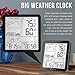 Wittime 2180 Weather Station, Indoor Outdoor Thermometer Wireless, Weather Clock with Backlight LCD Display, Easy-to-Set Weather Monitoring Clock, Weather Thermometer with Heat Index/Outfit Index
