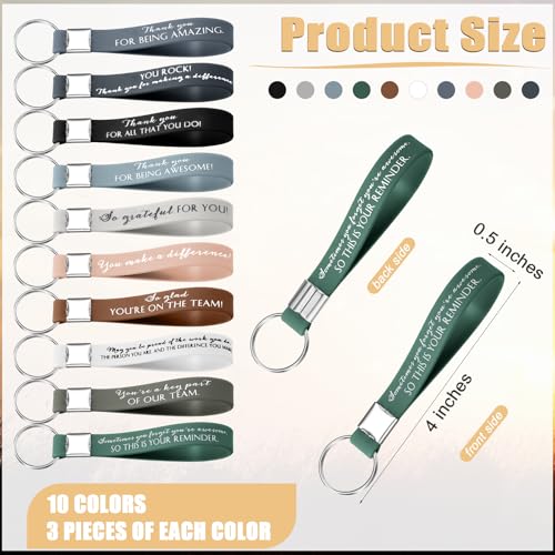Image of Nosiny 30 Pcs Keychain Appreciation Gift Bulk Back to School Teacher Employee Coworker Inspirational Thank You for Office