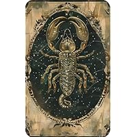 Twelve Constellations Scorpio Zodiac Metal Tin Sign,Celestial Star Sign Home Decor,Retro Astrology Wall Art for Living Room,Bar,ManCave,Vintage Horoscope Plaque for Astrology Lovers 12x8inch