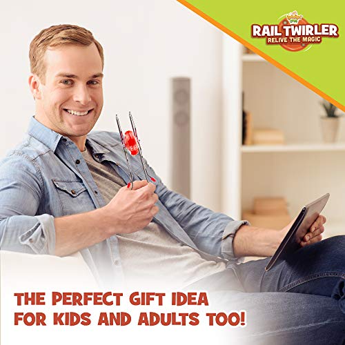 Retro Magic Rail Twirler - 3 Pack - Light Up Magnetic Stocking Stuffers For Kids - Sensory Toy With Spinning Wheel And Flashing Leds | Rail Twister Vintage Fidget Toy For Adults & Children | 3 Colors #TOP3