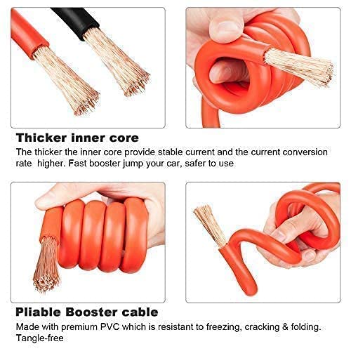 Image of Car Heavy Duty Auto Jumper Cable Battery Booster Wire Clamp with Alligator Wire Emergency Car Battery Charging Booster Cables for car Truck Battery Chargers to Start for Engine (500 AMP, 7ft)
