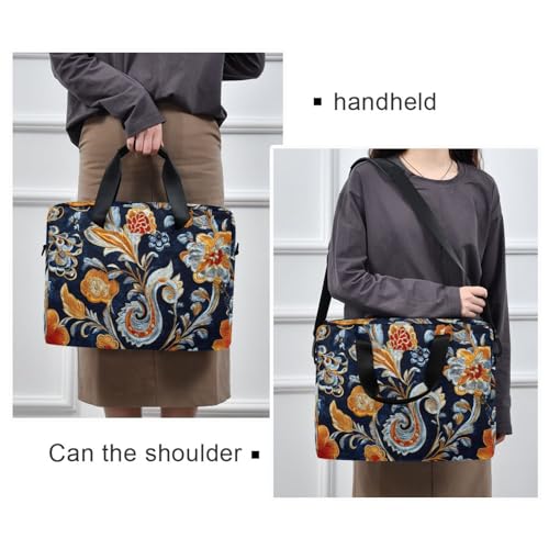 Maletín para portátil con patrón floral Paisley Amarillo y Azul miniatura 2