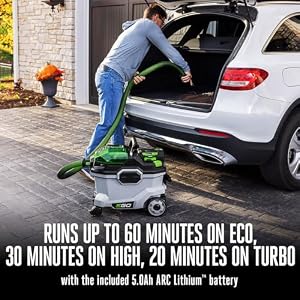 EGO Power+ Shop Vacuum Wet Dry, Car Vac, Portable Cordless Cleaner, 9 Gallon 110 CFM, Includes 56V 5.0Ah Battery and Charger - WDV0904 — photo 5 of 6