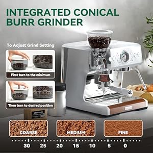 Espresso Machine with Grinder, Coffee and Espresso Maker Combo All in One Coffee Machine, 20 Bar Cafe Espresso Machine with Milk Frother, 58MM Portafilte, Latte Cappuccino Machines for Home Espresso Machine with Grinder Coffee and Espresso Maker Combo All in One Coffee Machine 20 Bar Cafe Espresso Machine with Milk Frother 58MM Portafilte Latte Cappuccino Machines for Home