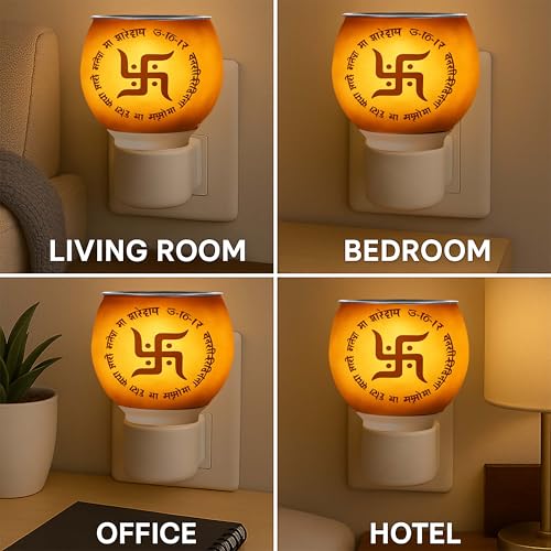 Image of Swastik Glass Electrical Kapoor Dani for Home /Camphor Diffuser Burner /Kapoor Dani Electrical Camphor /Multipurpose Aroma Dhoop Dani /Electric Diffuser Machine with On /Off Switch for Heating
