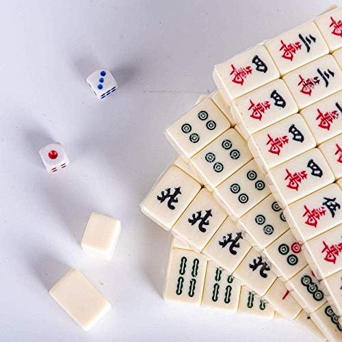 YLJYJ Mini Version Chinoise Traditionnelle Jeu de Jeu Portable 144 Tuiles Matériel Acrylique Mah