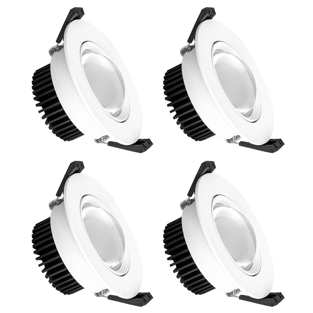 BHGFYXBS 7W Anti-Glare Led Embedded Ceiling Lamps,Modern Simple Aluminum Spotlight, Round Panel Ceiling Lights, Indoor Home Recessed Mounted Mall Commercial Lamp,-3000K
