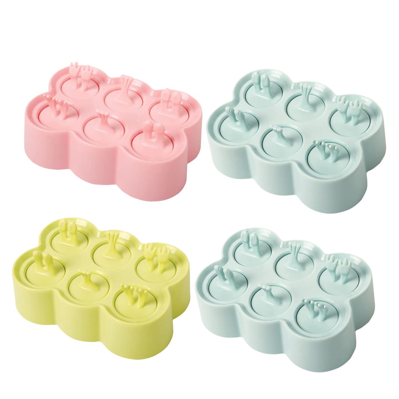 Sets de Moules à Glace en Silicone Réutilisables et Faciles à Nettoyer Lot de 4 Forme Animaux pour Préparation DIY la Maison