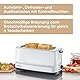 SEVERIN Doppel-Langschlitztoaster mit Brötchenaufsatz, für 4 Brotscheiben, zum Toasten, Auftauen und Erwärmen, Kunststoff, Grau, Weiß, 1.400 W, AT 2234
