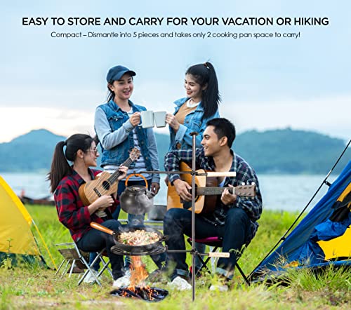 Campfire Grill Grate Fire Pit Grill Grate Open Fire Cooking Equipment Swivel Campfire Grill With Heat Resistant Adjustable Griddle Plate To Cook Food Over Open Camp Fire For Outdoor Camping Bbq Black #TOP2