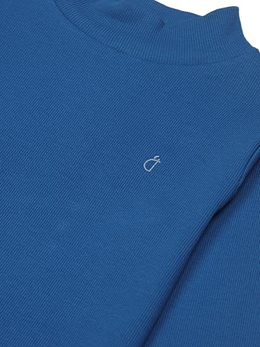 Image of Gini and Jony Girls Blue Solid Cotton Full Sleeves Skivvy
