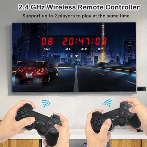 Image of (2025 Newly Upgraded Edition) New Wireless Console Retro Video Game for TV- 4K Ultra HD |Video Game | Gaming Console| Retro Game Stick | 20000 Plus Games|Dual-Player Setup|2.4G Wireless Game
