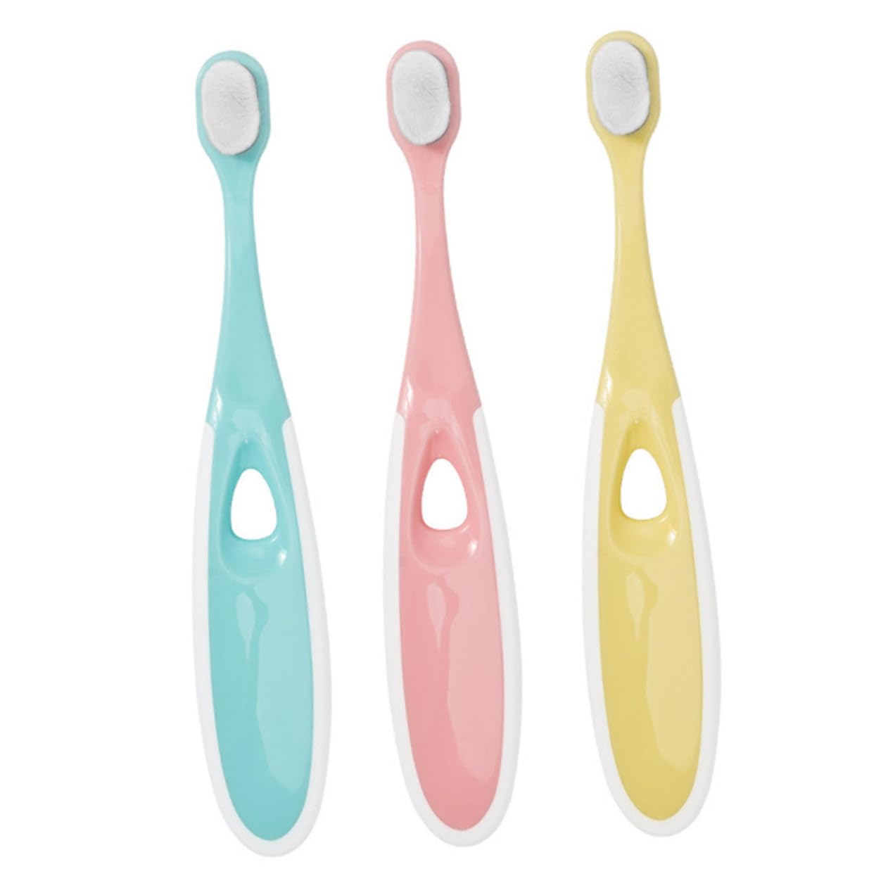 GOOHOCHY Boys and Girls Rechargeable Toothbrush 3pcs Set Soft Bristles Ergonomic Handle Baby Tooth Cleaning Brush Care for Toddlers Random