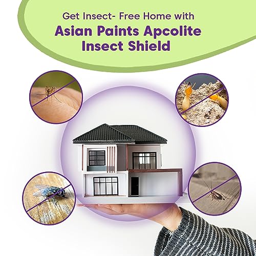 Asian Paints Apcolite Insect Shield Paint (1L) | White Enamel Glossy Paint | Long Term Protection From Insects | Suitable for Application Over Wood, Metal & Masonry Surface