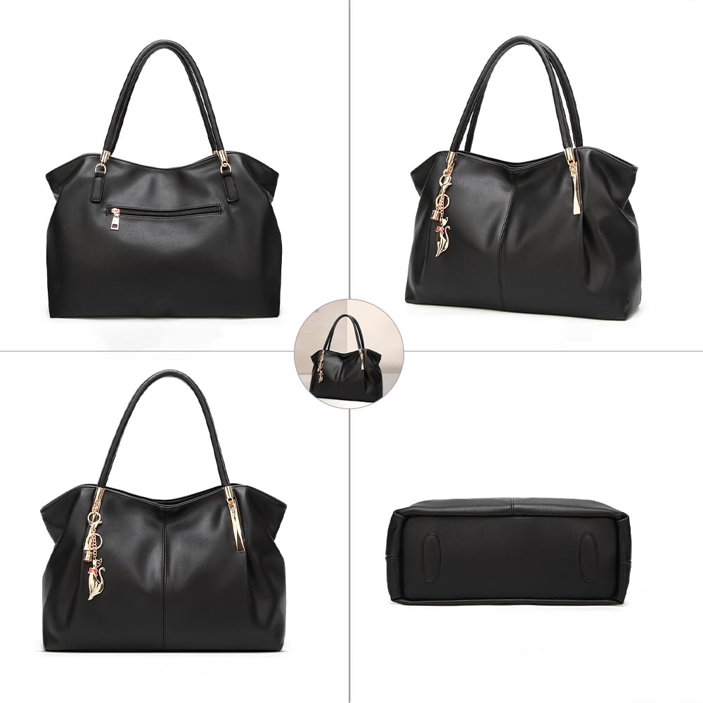Pahajim Sac Cabas Femme Grand Sac Bandoulière Femme Pu Cuir Sac Fourre Tout Shopper Souple pour le Shopping, le Travail et les Voyages