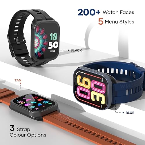 Image of Wings zaisia Urbana Smartwatch with 2.01A inch IPS LCD Screen, Digital smartwatch Android smartwatch with Ai Voice Assistant, IP68 Water & Dust Resistant.