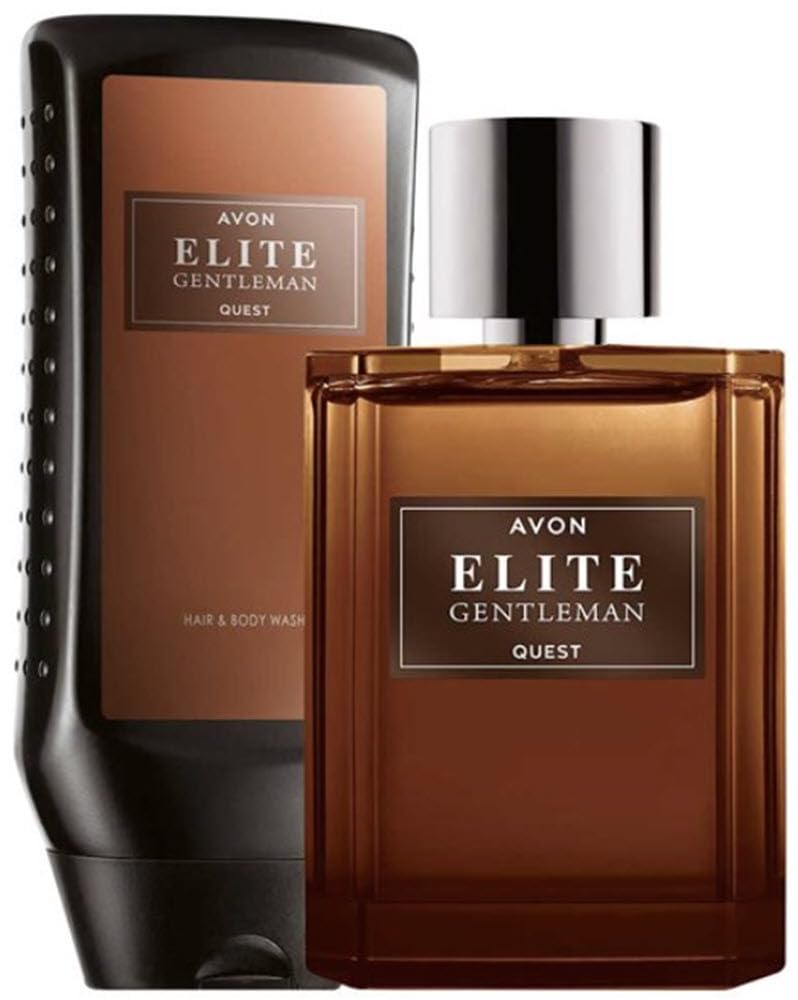 Elite Gentleman Quest Aftershave Set Includes Elite Gentleman Quest Eau de Toilette 75ml and Hair & Body Wash 250ml