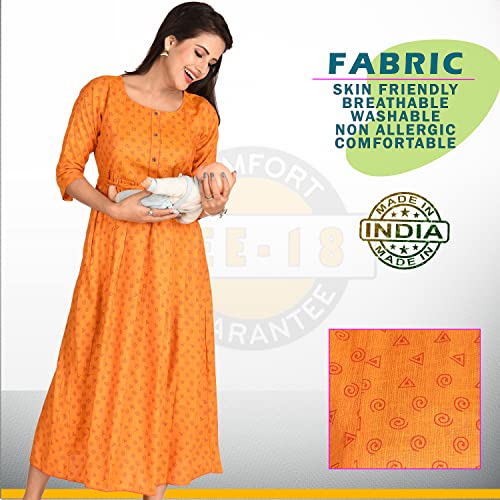 CEE 18 Women's Cotton Rayon A-Line Maternity Feeding Kurti with Zippers (10012) - Image 3