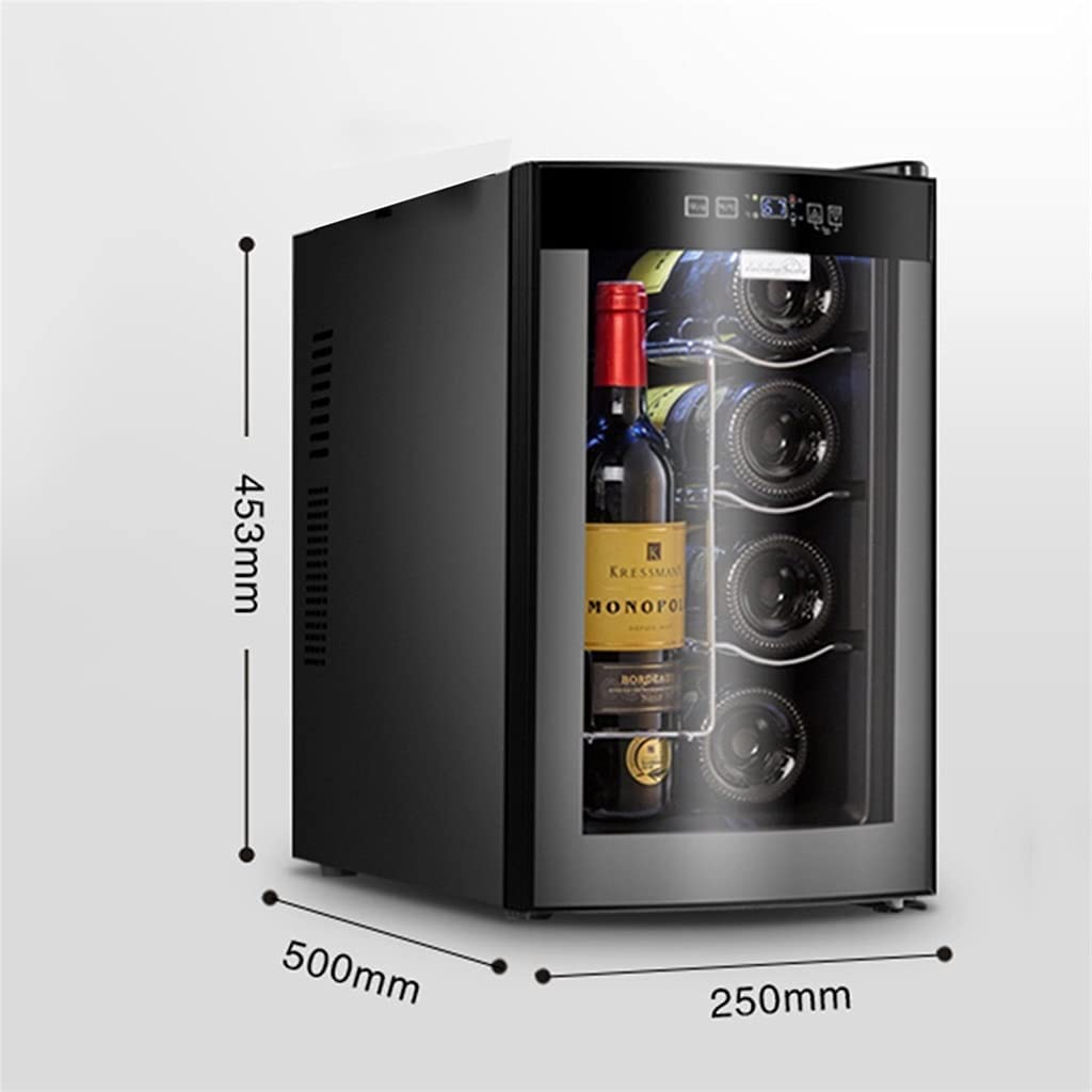 Enfriador de vino de 10 botellas, refrigerador de vino con temperatura controlada, barra de hielo para el hogar, refrigeración electrónica, diseño compacto para uso doméstico, acabado negro