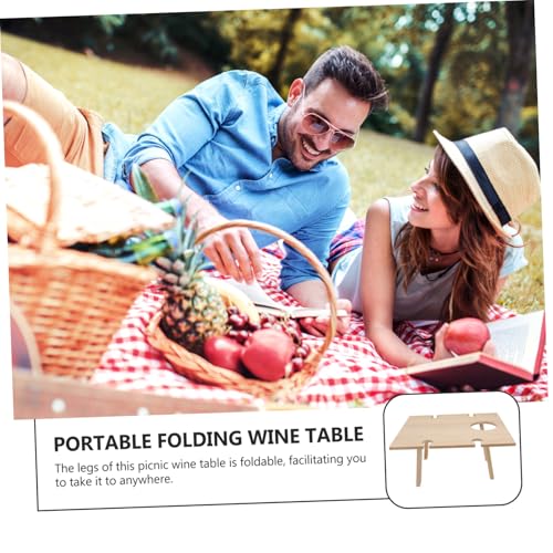 Table à vin pliable carrée contre les verres renversés en camping - 8