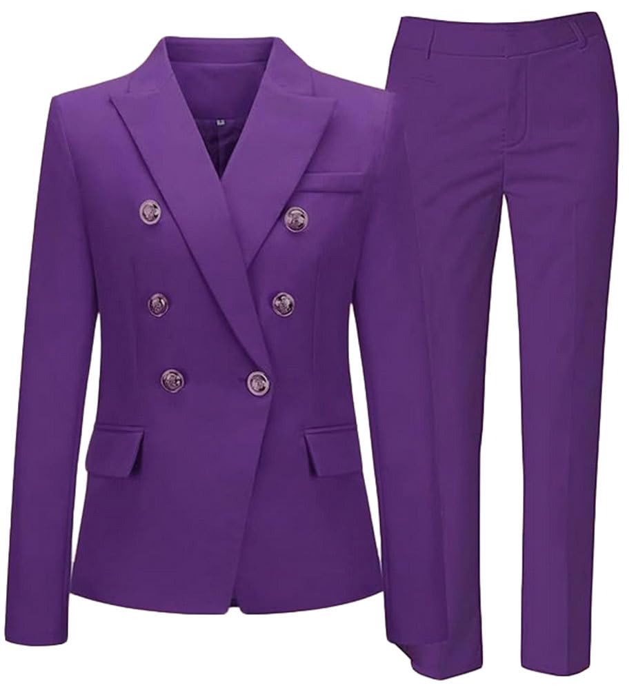 Double Breasted Women Business Suit for Work Professional 2 PC Prom Suit Formal Tuxedos