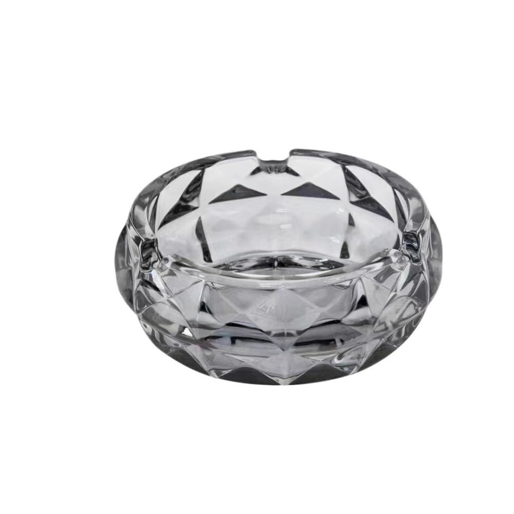 Desk Decor Ashtray Made Of Glass for Living Room Office Desktop Transparent Office(Gris,Small)