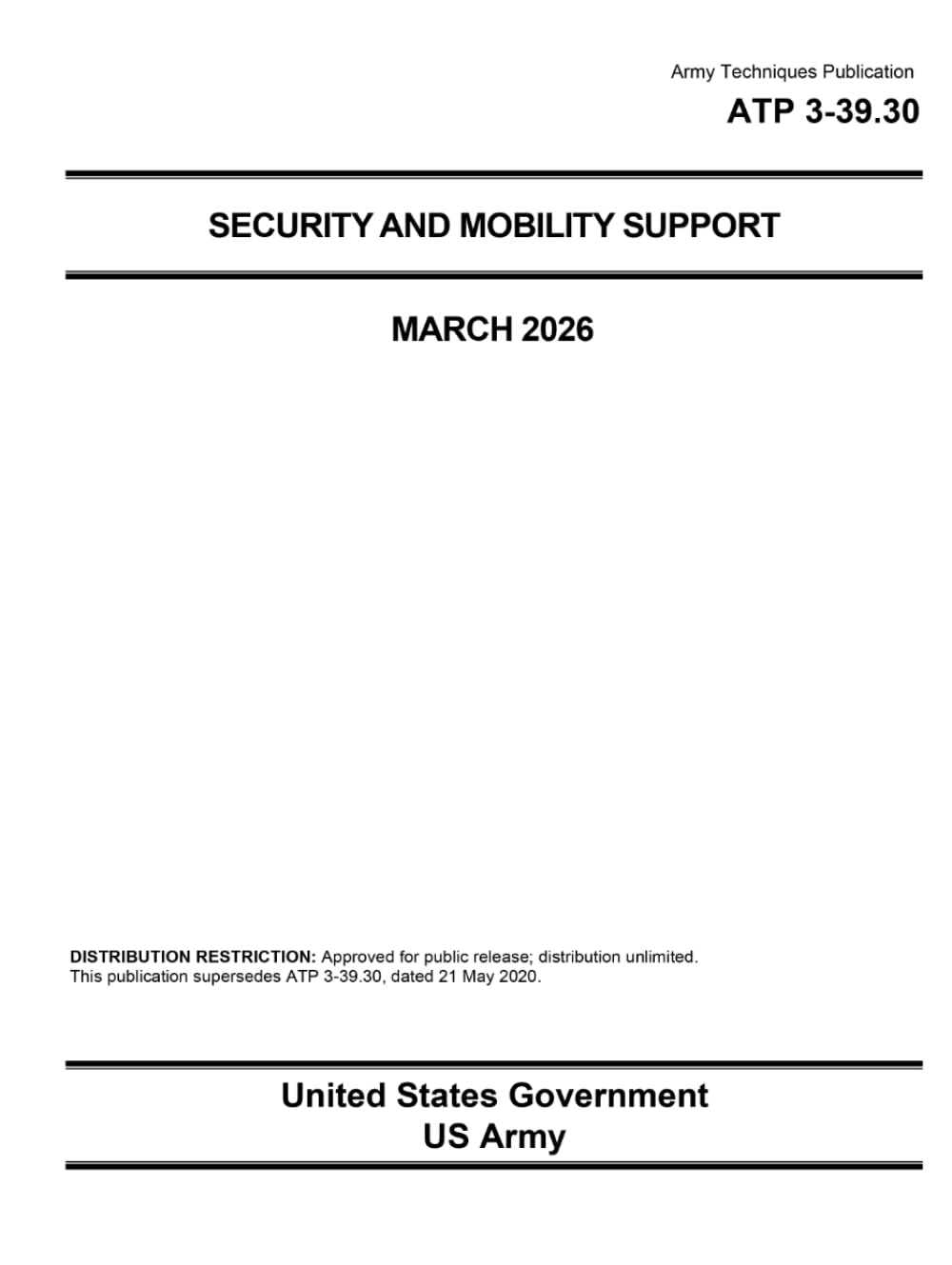 Army Techniques Publication ATP 3-39.30 Security and Mobility Support March 2026