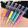 Froiny 6 Stücke Neuheit Spritze Highlighter Stifte Nadeln Spritzen Ärzte Krankenschwestern Bunte Kinder Kreatives Stationäres Geschenk, 14*1.2cm