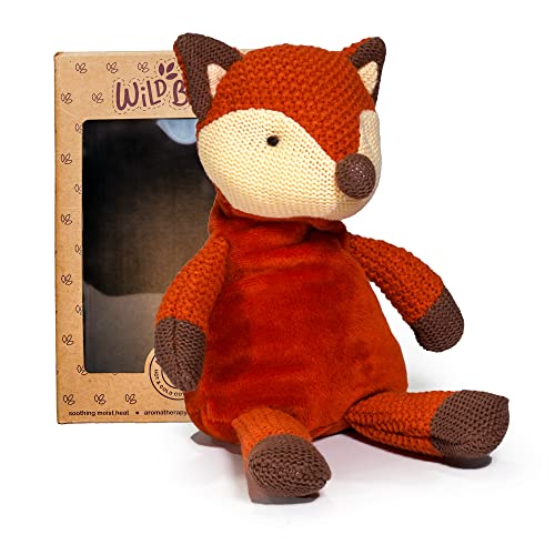 Image of WILD BABY Fox Stuffed Animals, Warmie for Kids, 12 Inch, Microwavable, Heatable Clay Beads, Squishmallow Plush Pal with Dried Lavender Aromatherapy, Soft & Cuddly, Kids Gifts Box Ready