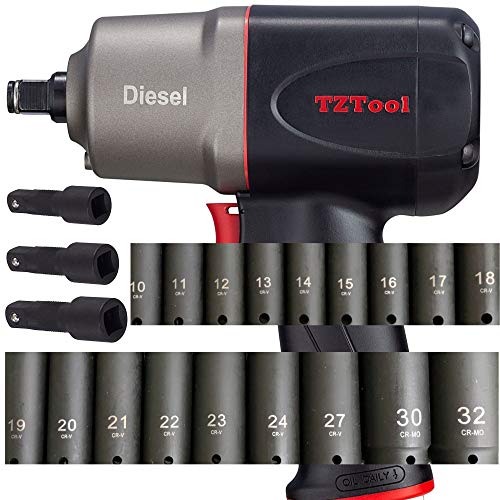 TZTool 1200 All new Diesel 1/2" AIR Impact wrench set w 21 PC